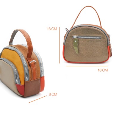 Bolso doble asa de piel 18x16x8 cm FRUITS