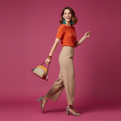 Bolso doble asa de piel 18x16x8 cm FRUITS