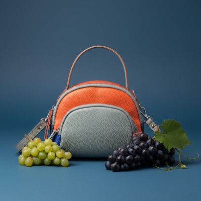 Bolso doble asa de piel 18x16x8 cm FRUITS