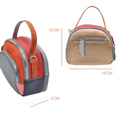 Bolso doble asa de piel 18x16x8 cm FRUITS