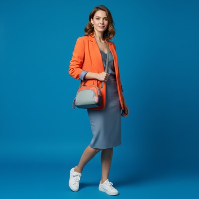 Bolso doble asa de piel 18x16x8 cm FRUITS