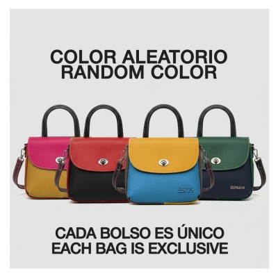 Bolso doble asa de piel 19x15x7 cm DESTINO