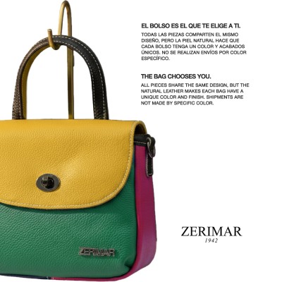 Bolso doble asa de piel 19x15x7 cm ICONO