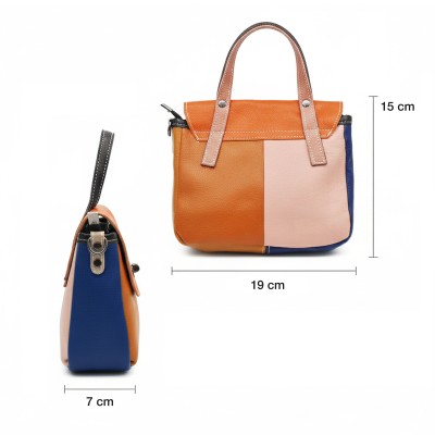 Bolso doble asa de piel 19x15x7 cm ICONO