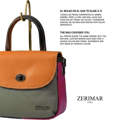 Bolso doble asa de piel 19x15x7 cm ICONO