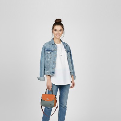 Bolso doble asa de piel 19x15x7 cm ICONO