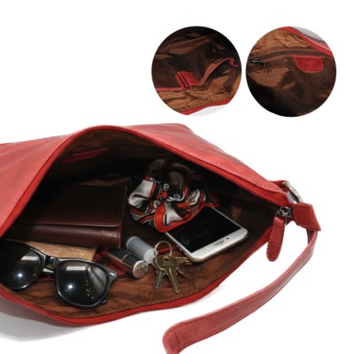 Bolso de hombro de piel trenzado 30x26x7 cm TRAMA