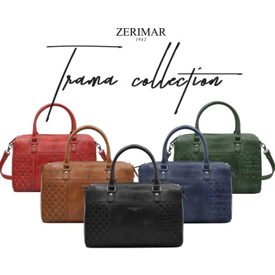 Bolso doble asa de piel trenzado 23x29x10 cm TRAMA II