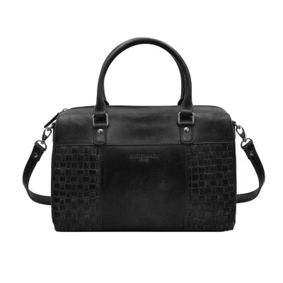 Bolso doble asa de piel trenzado 23x29x10 cm TRAMA II