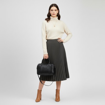 Bolso doble asa de piel trenzado 23x29x10 cm TRAMA II