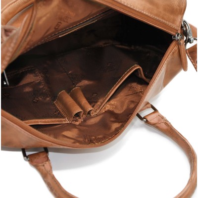 Bolso doble asa de piel trenzado 23x29x10 cm TRAMA III