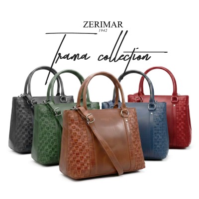 Bolso doble asa de piel trenzado 23x29x10 cm TRAMA III