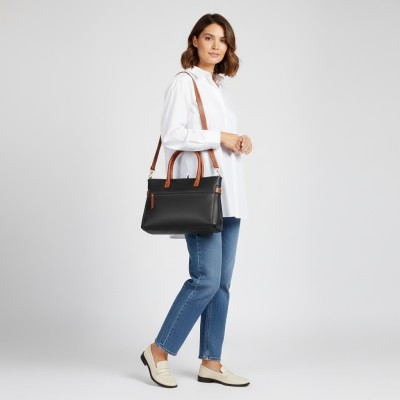 Bolso de piel doble asa 28x22x9 cm DOUBLE