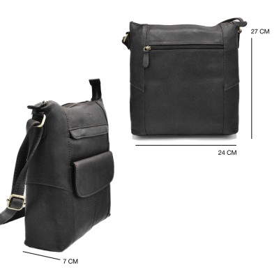 Bandolera de piel 27x24x7 cm PUNO