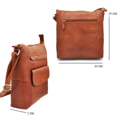 Bandolera de piel 27x24x7 cm PUNO