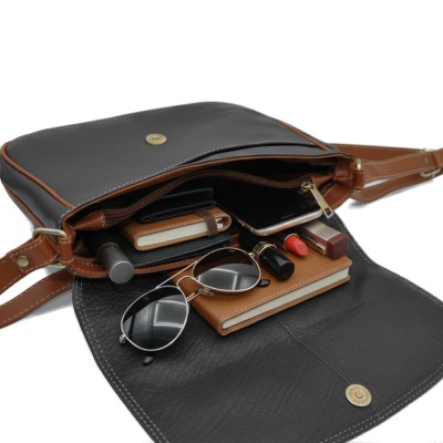 Bolso de piel bandolera 25x20x8 cm SHALE