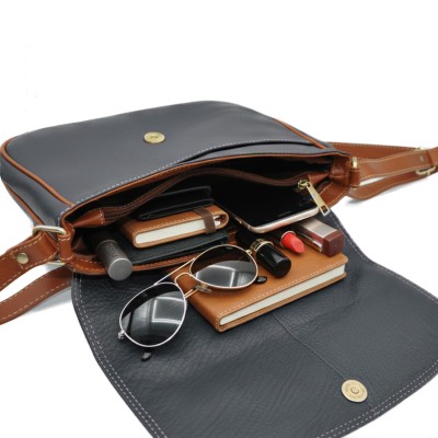 Bolso de piel bandolera 25x20x8 cm SHALE