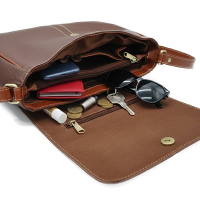 Bolso de piel bandolera 19x25x8 cm MECO