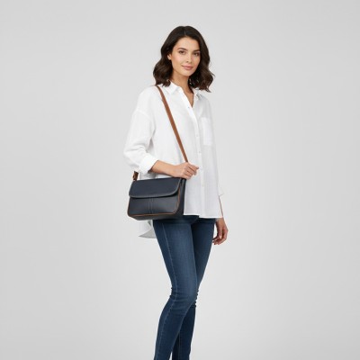 Bolso de piel bandolera 19x25x8 cm MECO