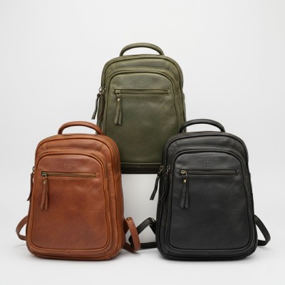 Mochila de piel natural 28x22x8 cm MELI