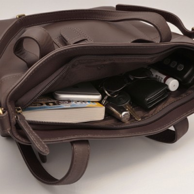 Bolso de piel doble asa 26x26x9 cm DEAN