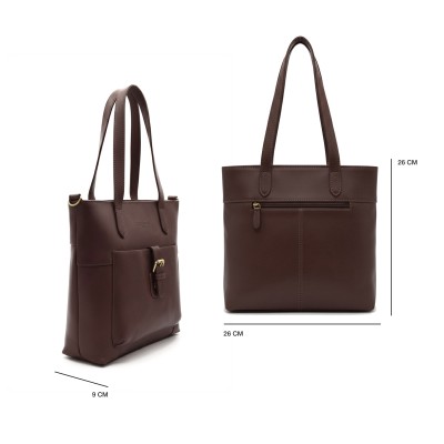 Bolso de piel doble asa 26x26x9 cm DEAN