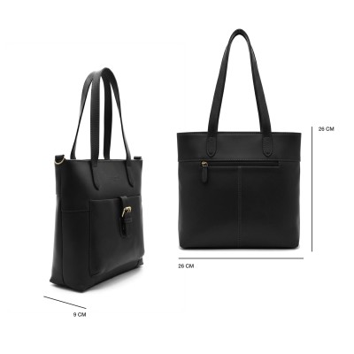 Bolso de piel doble asa 26x26x9 cm DEAN