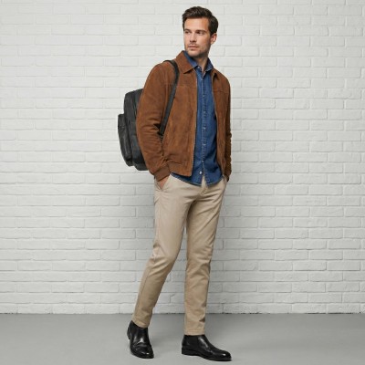 Mochila de piel natural 30x23x15 cm JARBO