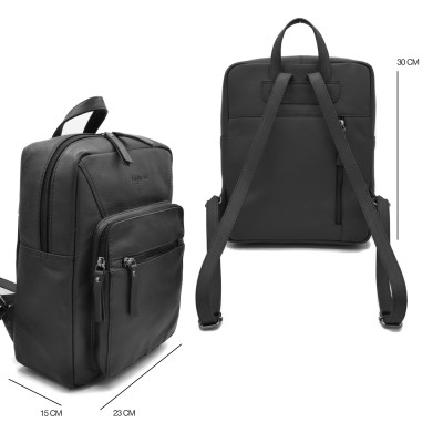 Mochila de piel natural 30x23x15 cm JARBO