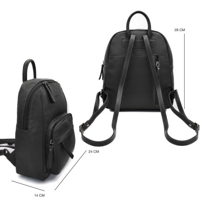 Mochila de piel natural 28x24x14 cm MUBO