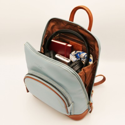 Mochila de piel natural 27x25x9 cm EYES