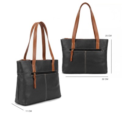 Bolso de piel de hombro 25x32x11 cm BAGO