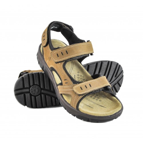 Sandalias de piel STONE con cierre de velcro