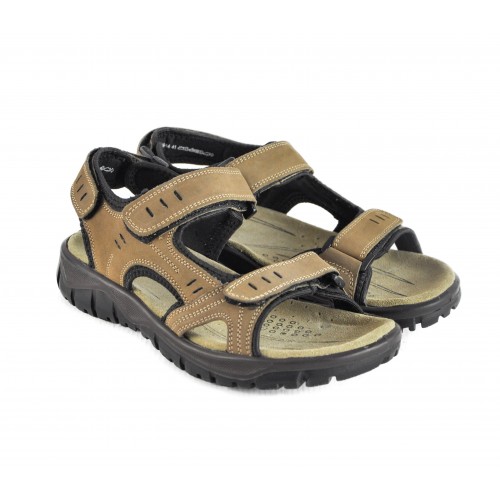 Sandalias de piel STONE con cierre de velcro