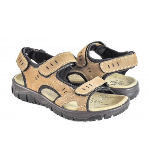 Sandalias de piel STONE con cierre de velcro