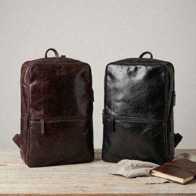 Mochila de piel natural 45x31x14 cm PLUS