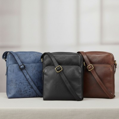 Bolso bandolera de piel modelo NAGIB 30x25x9 cm