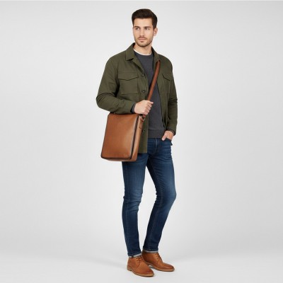 Bolso bandolera de piel 35x25x7 cm OCEAN&APACHE