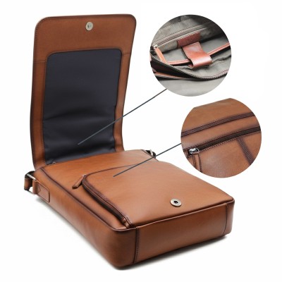 Bolso bandolera de piel 35x25x7 cm OCEAN&APACHE