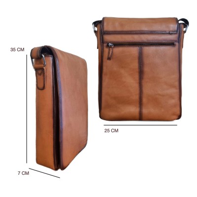 Bolso bandolera de piel 35x25x7 cm OCEAN&APACHE