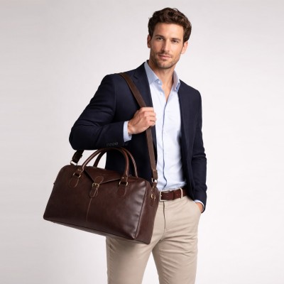 Bolso de piel de viaje 50x31x23 cm MONDO