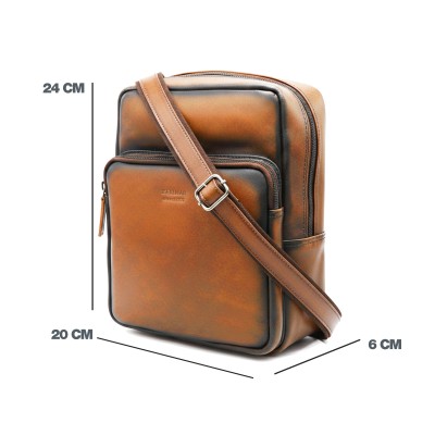 Bolso bandolera de piel 24x20x6 cm OCEAN&APACHE