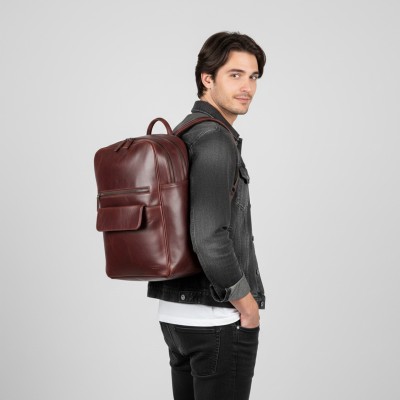 Mochila de piel natural 38x28x11 cm BLOKE