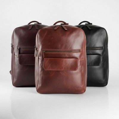 Mochila de piel natural 38x28x11 cm BLOKE