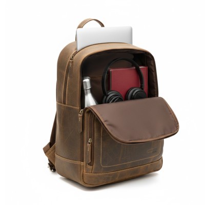 Mochila de piel natural 30x40x12 cm MERCO