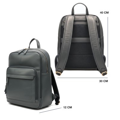 Mochila de piel natural 30x40x12 cm MERCO