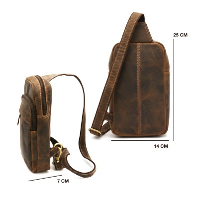 Bolso bandolera de piel modelo DUNN 25x14x7 cm