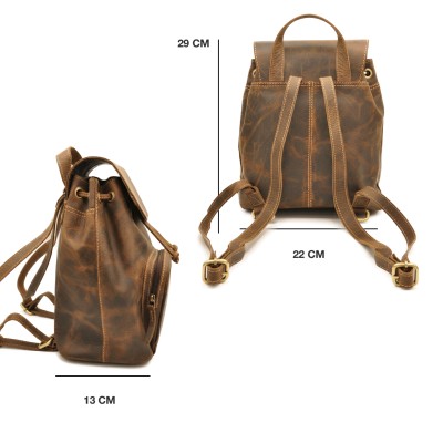 Mochila de piel natural 29x22x13 cm COTET