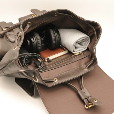 Mochila de piel natural 40x33x11 cm BEFIK