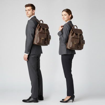 Mochila de piel natural 40x33x11 cm BEFIK